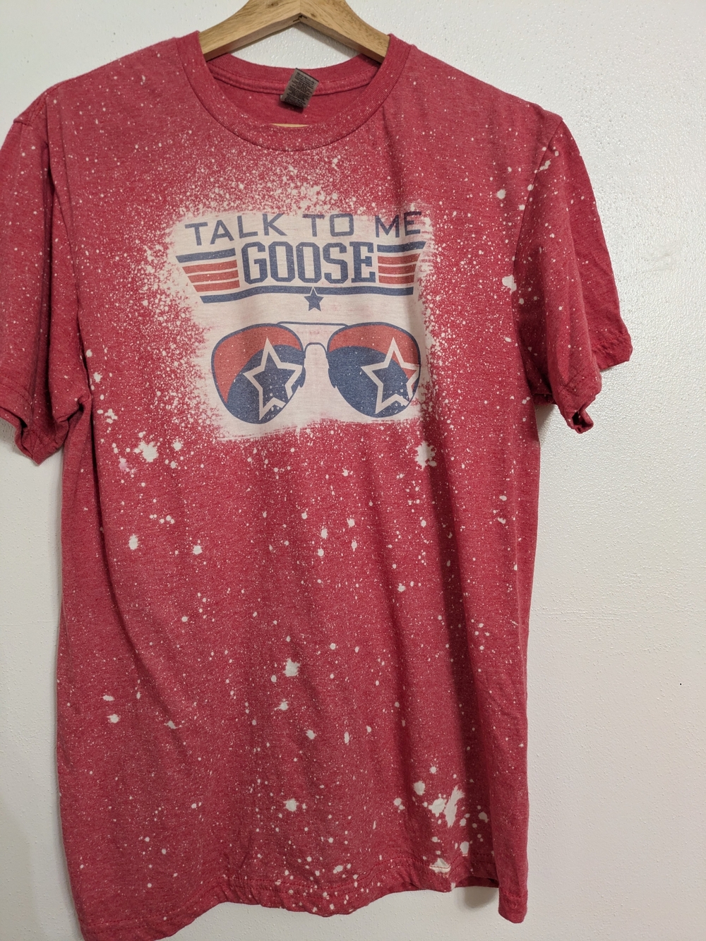 Gildan Red 'Talk To Me Goose' Graphic Tee with Splatter